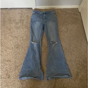 Light blue flare jeans